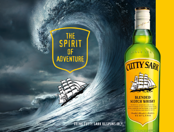 Scutty Sark blended scotch whisky stormy headwind advertising 